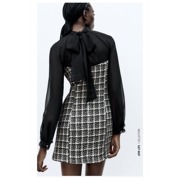 NWT Beautiful tweed dress from Zara size S - Picture 6 of 7